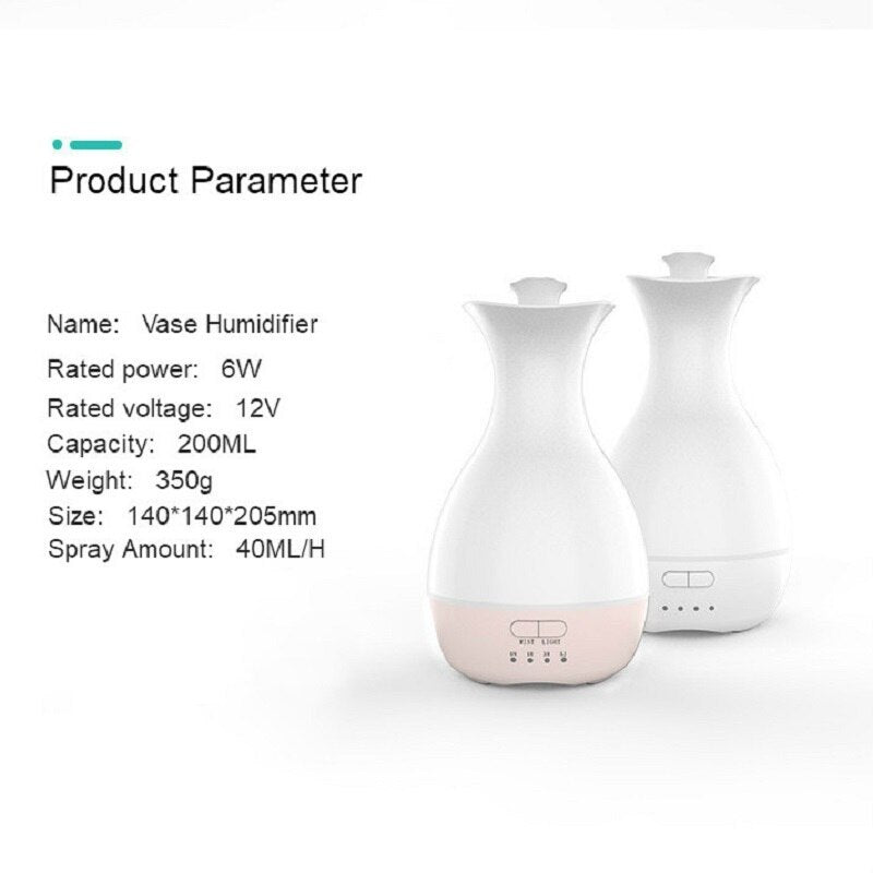 200ML Ultrasonic Air Humidifier Flower Arrangement Aroma Essential Oil Diffuser With Colorful Night Light For Home Office