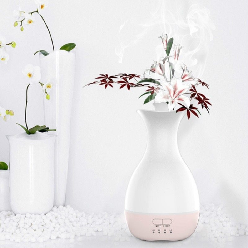 200ML Ultrasonic Air Humidifier Flower Arrangement Aroma Essential Oil Diffuser With Colorful Night Light For Home Office